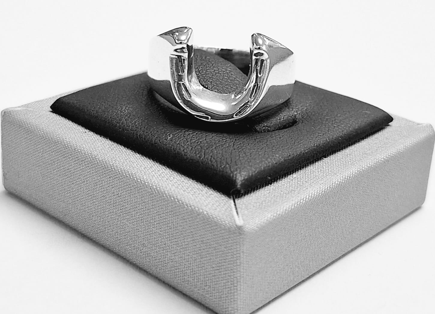 Anillo de Herradura en Plata Ley 925, vista frontal