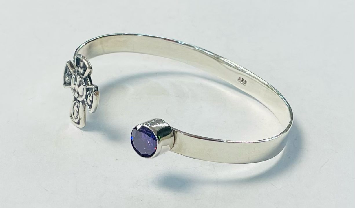 Brazalete en Plata Ley 925, vista frontal