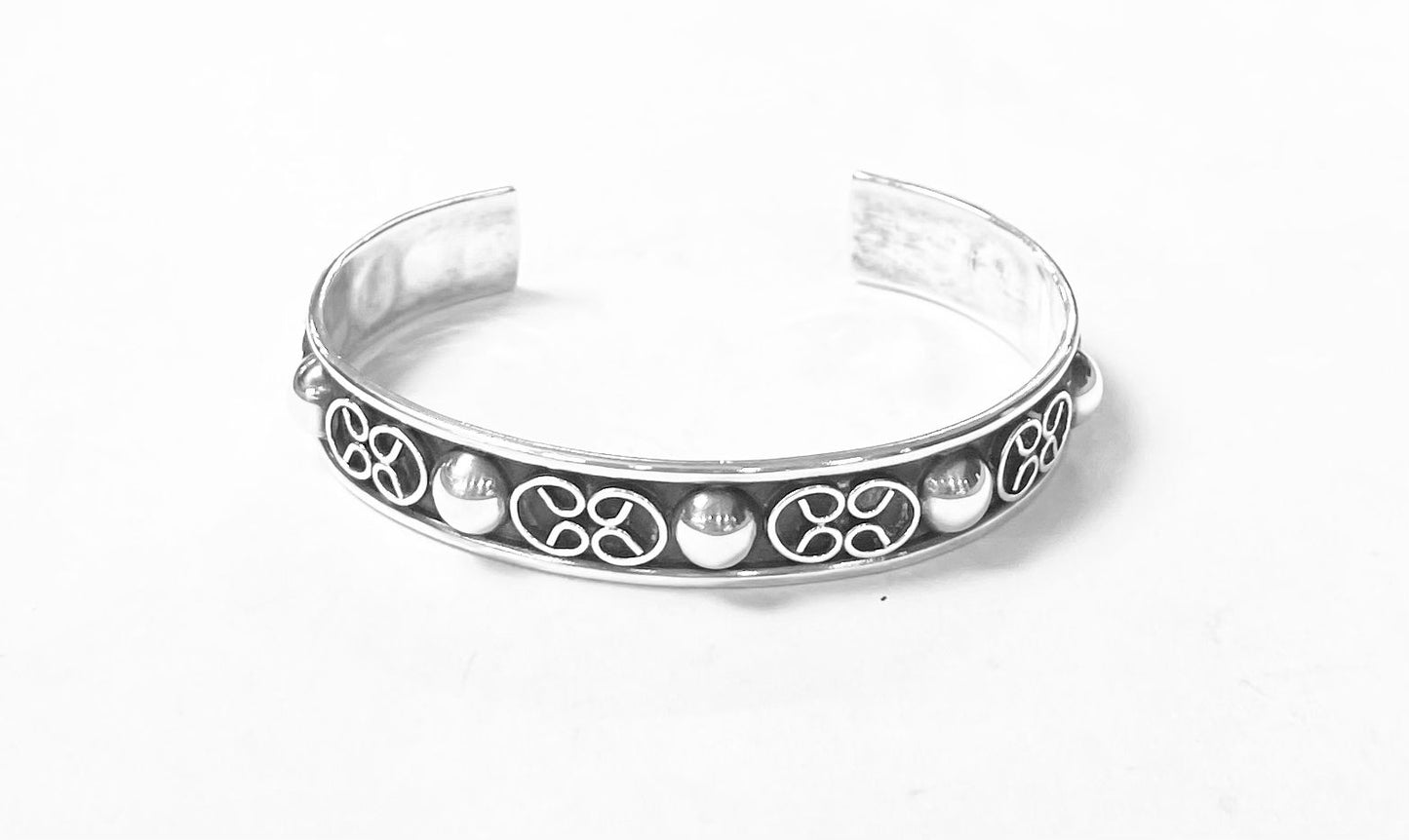 Brazalete en Plata Ley 925, vista frontal