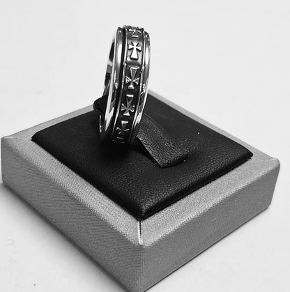 Sello de ley en el interior del anillo anti ansiedad en plata ley 925