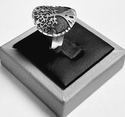 Anillo Arbol de la Vida en Plata Ley 925, vista frontal