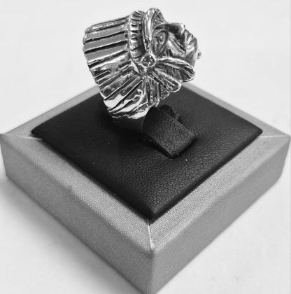 Anillo Indio en Plata Ley 925, vista frontal
