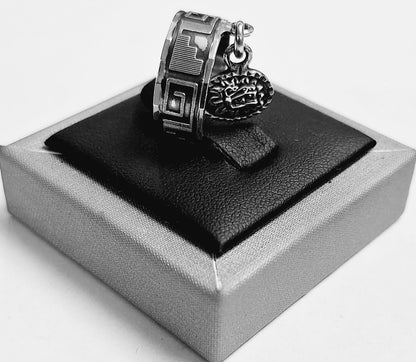 Anillo con Colgante de Cabeza de Kukulkán en Plata Ley 925, sello de autenticidad Plata Ley .925