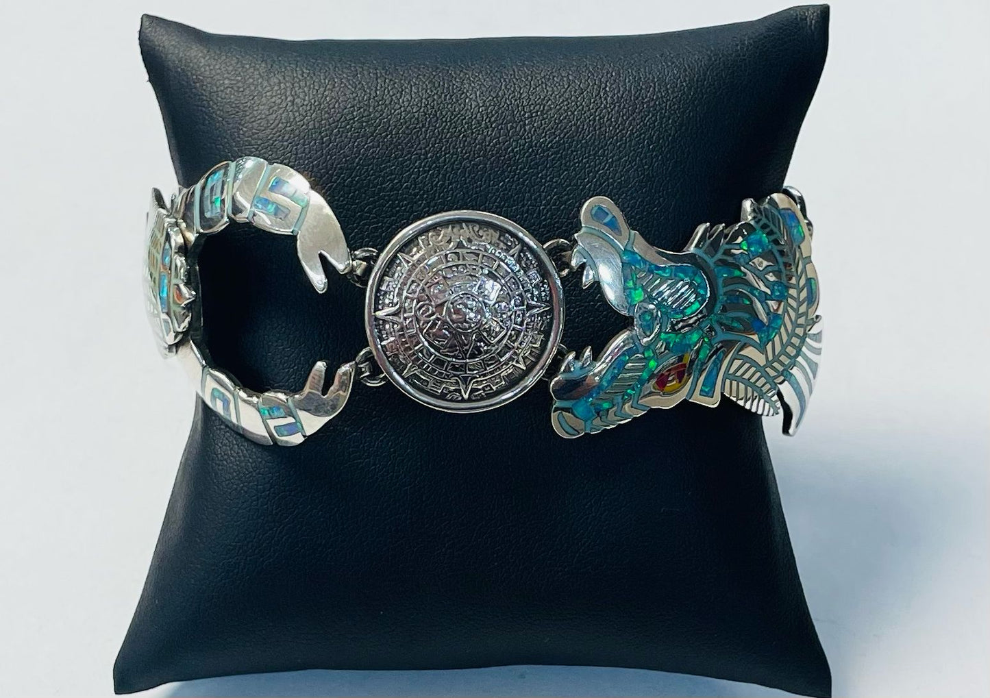 Brazalete con Opalo en Plata 925, sello de autenticidad Plata Ley .925