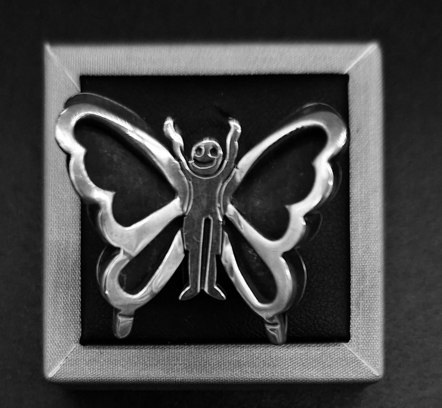 Anillo Plata Ley 925, Mariposa, vista frontal