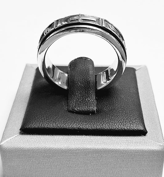 Sello de ley en el interior del anillo anti ansiedad en plata ley 925
