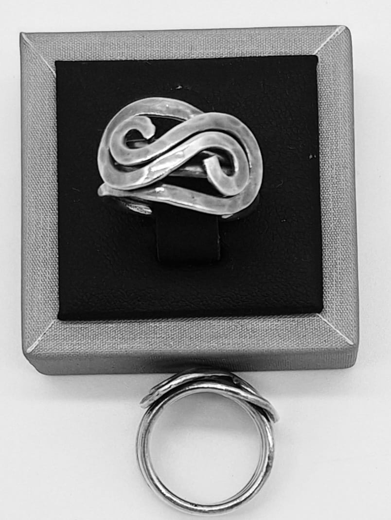 Anillo Plata Ley 925, vista frontal