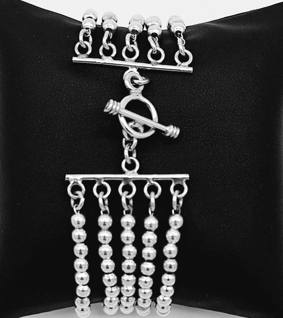 Pulsera Plata Ley 925, vista frontal