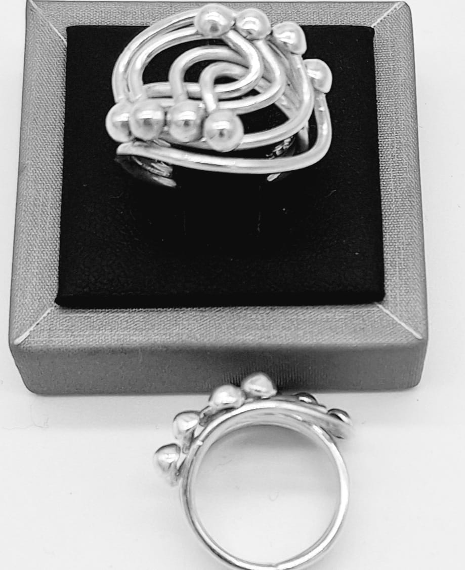 Anillo Plata Ley 925, vista frontal