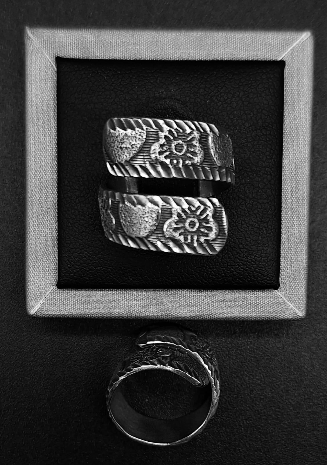 Sello de ley en el interior del anillo plata ley 925, vintage