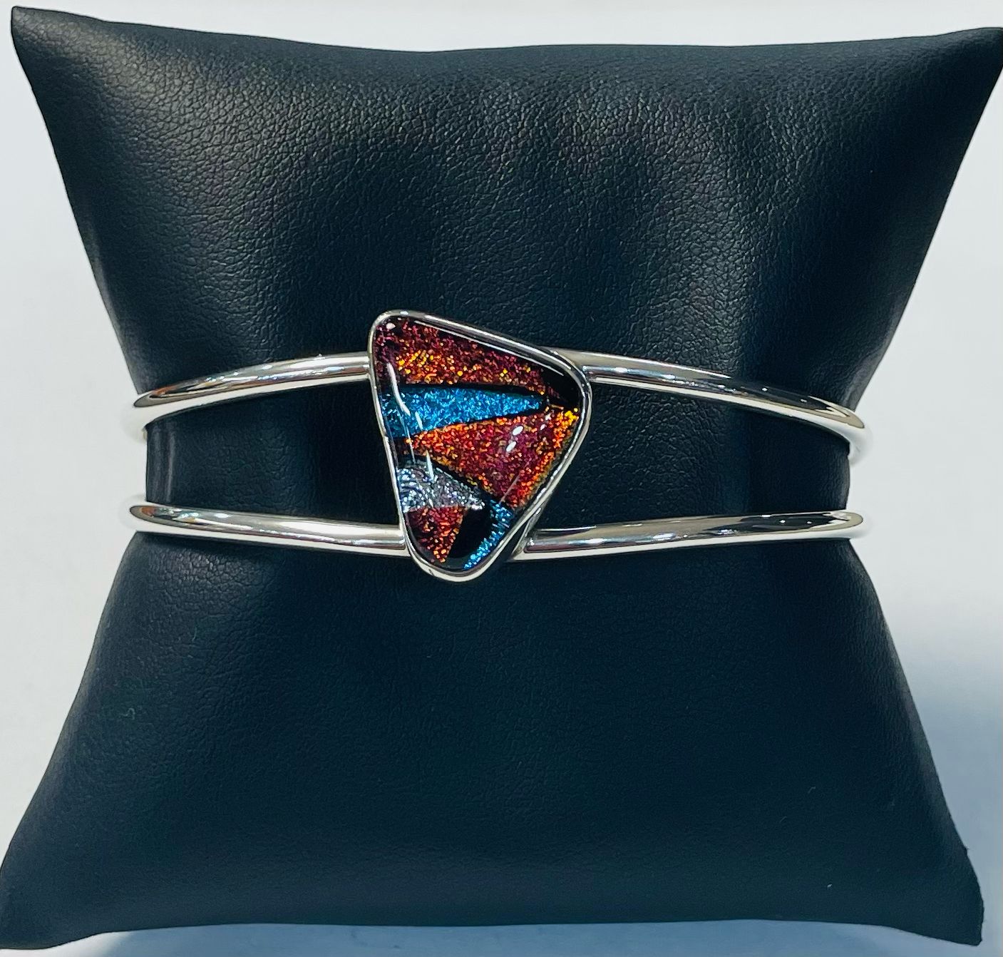 Brazalete con Dicroico en Plata Ley 925, sello de autenticidad Plata Ley .925