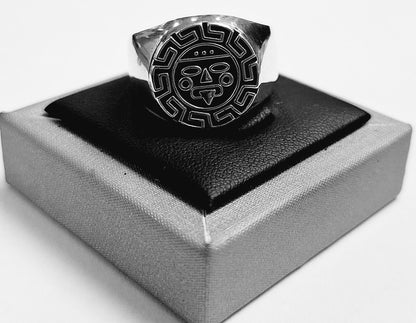 Anillo Sello Étnico en Plata Ley 925, sello de autenticidad Plata Ley .925