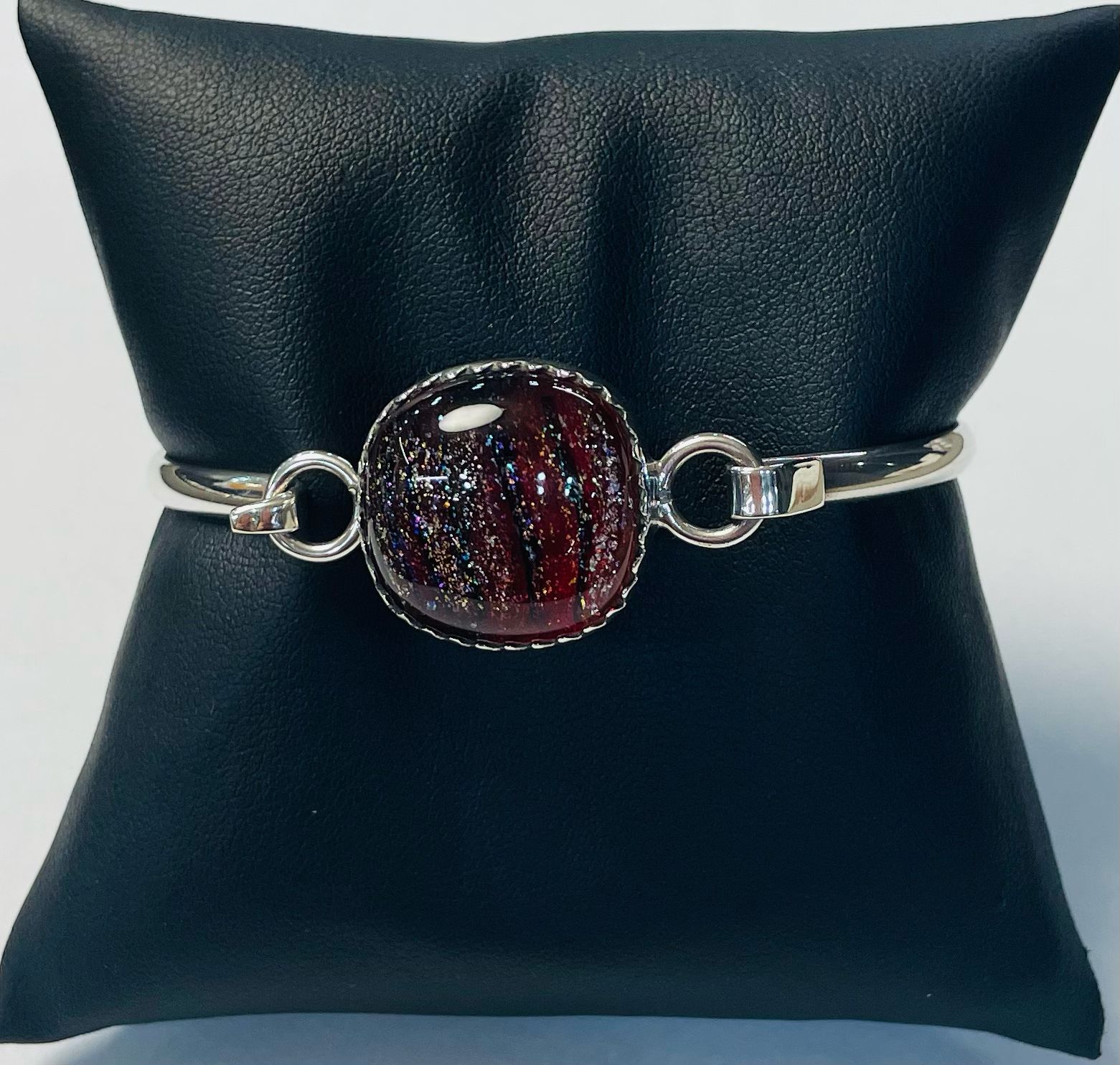 Brazalete con Dicroico en Plata Ley 925, sello de autenticidad Plata Ley .925