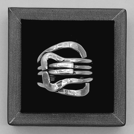 Anillo Plata Ley 925, vista frontal