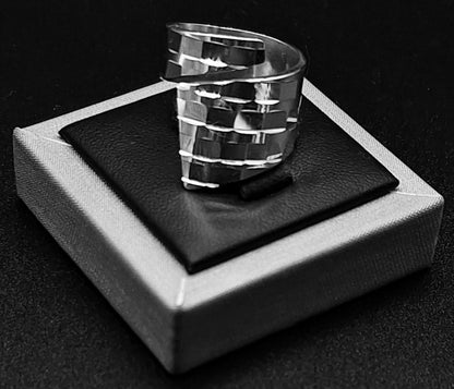 Anillo Diamanta Plata Ley 925, vista frontal