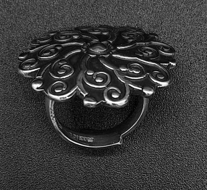 Anillo Plata Ley 925, Vintage, vista frontal