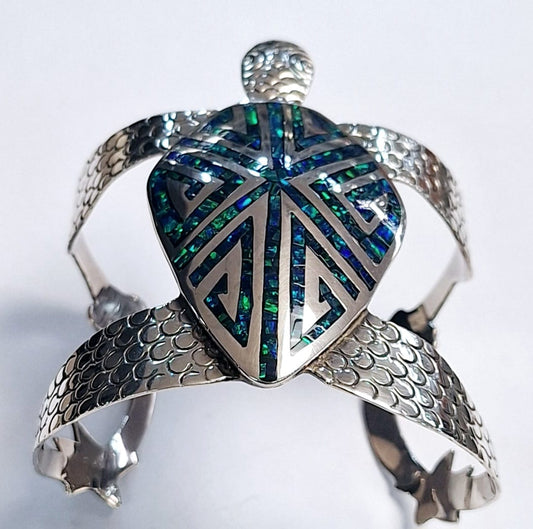 Brazalete con Opalo en Plata Ley 925, vista frontal