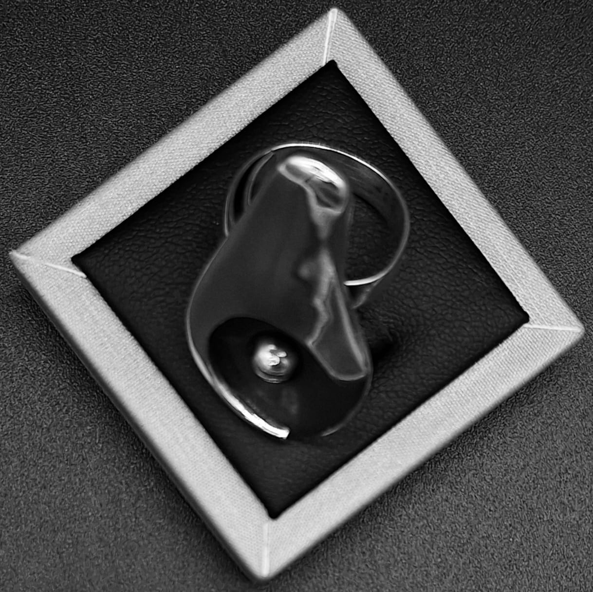 Anillo Plata Ley 950, vista frontal