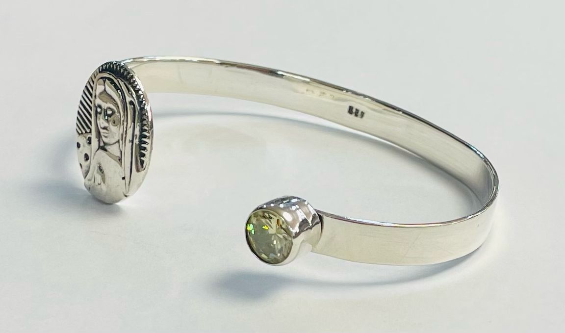 Brazalete en Plata Ley 925, vista frontal