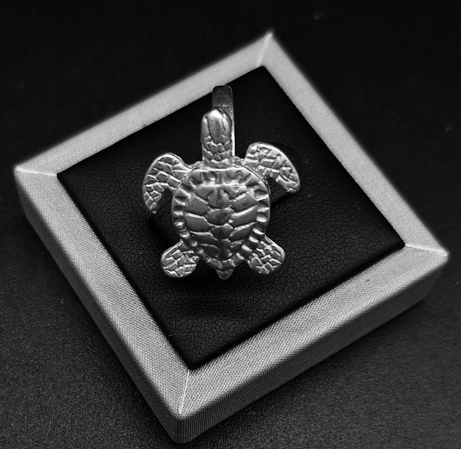 Anillo Plata Ley 925, Tortuga, vista frontal