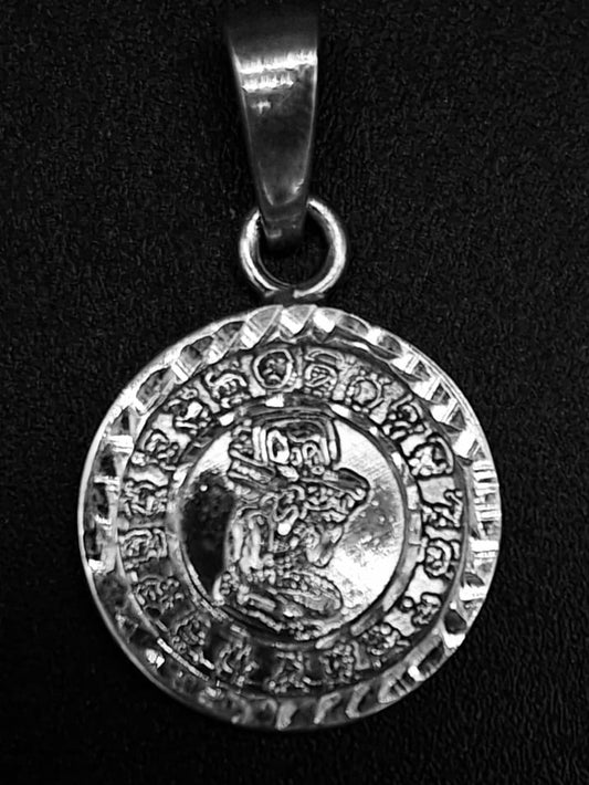 Dije Plata Ley 925, Calendario Maya sobre fondo blanco