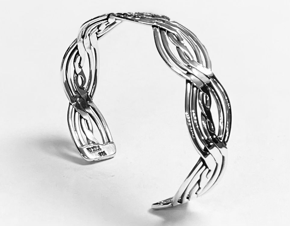 Brazalete en Plata Ley 925, vista frontal