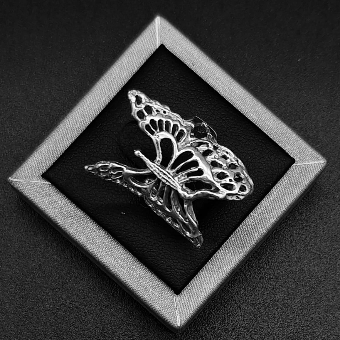Anillo Plata Ley 925, Mariposa, sello de autenticidad Plata Ley .925