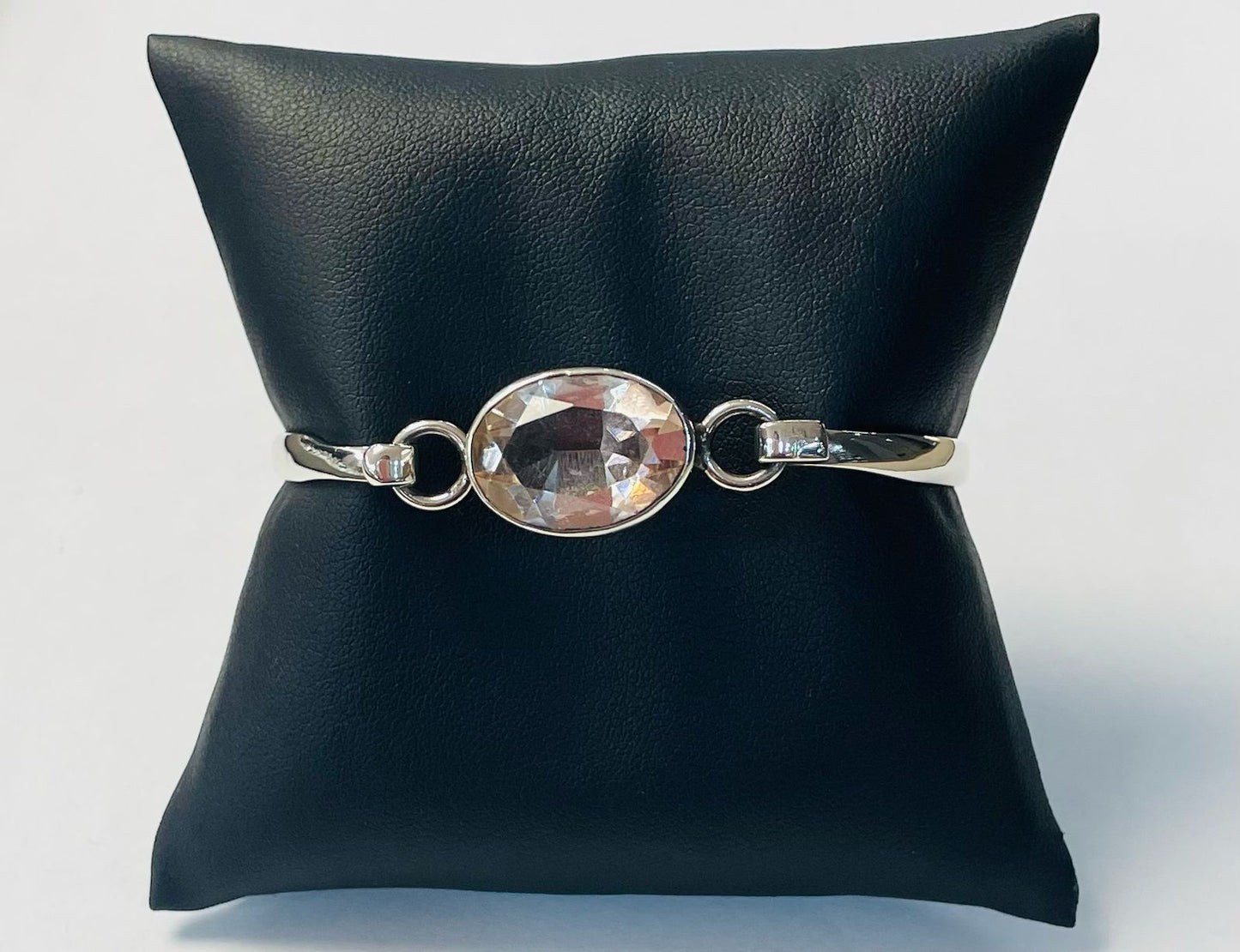 Brazalete con Citrina en Plata Ley 925, sello de autenticidad Plata Ley .925
