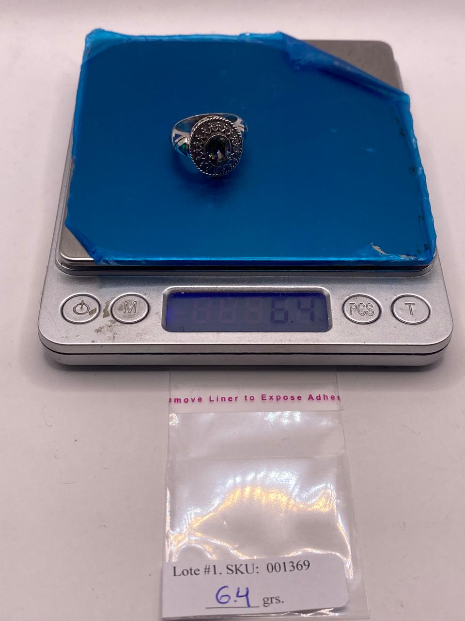 Anillo Artesanal con Ópalo de Fuego, Zirconia y Marquesita en Plata Ley .950, peso en gramos (báscula)