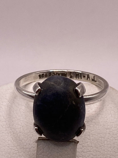 Anillo Artesanal de Plata Ley 925 con Lapislázuli Natural, sello de autenticidad Plata Ley .925