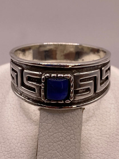 Anillo Artesanal de Plata Ley 925 con Lapislázuli Natural, sello de autenticidad Plata Ley .925