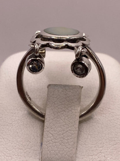 Anillo Artesanal de Plata Ley 925 con Nácar Natural, sello de autenticidad Plata Ley .925