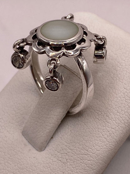 Anillo Artesanal de Plata Ley 925 con Nácar Natural, sello de autenticidad Plata Ley .925