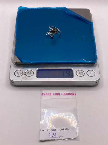 Anillo Artesanal de Plata Ley 925 con Piedra Ámbar, peso en gramos (báscula)