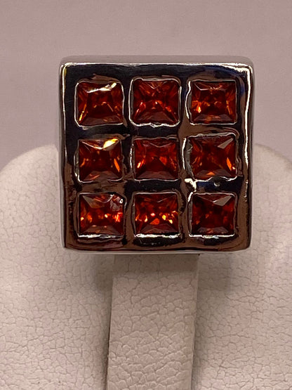 Anillo Artesanal de Plata con Piedras Facetadas, sello de autenticidad Plata Ley .925