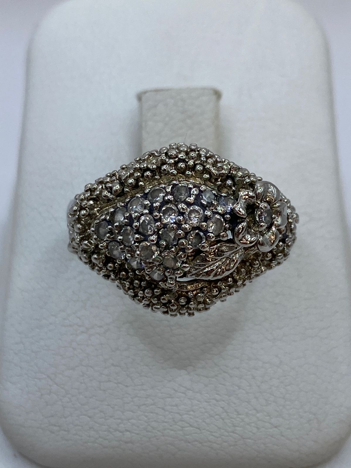 Anillo Artesanal Vintage con Cristales Brillantes en Plata 925 — imagen 10