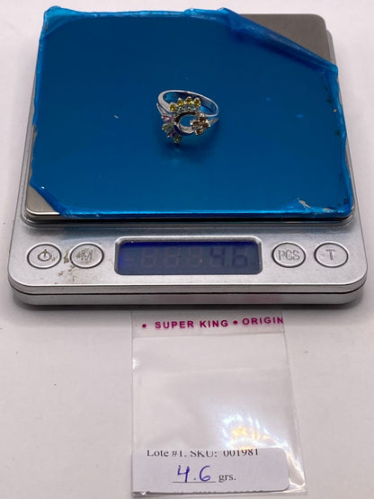 Anillo Circular Multicolor de Plata 925 con Zirconias, peso en gramos (báscula)