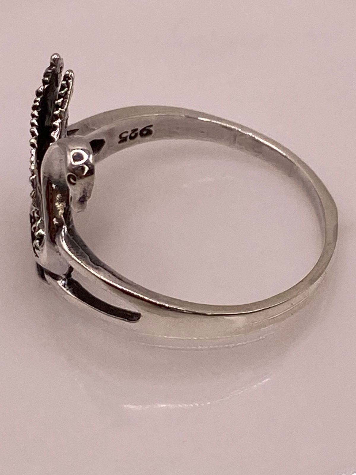 Anillo Cisne con Marquesitas en Plata Ley 925, sello de autenticidad Plata Ley .925