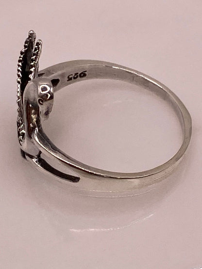 Anillo Cisne con Marquesitas en Plata Ley 925, sello de autenticidad Plata Ley .925