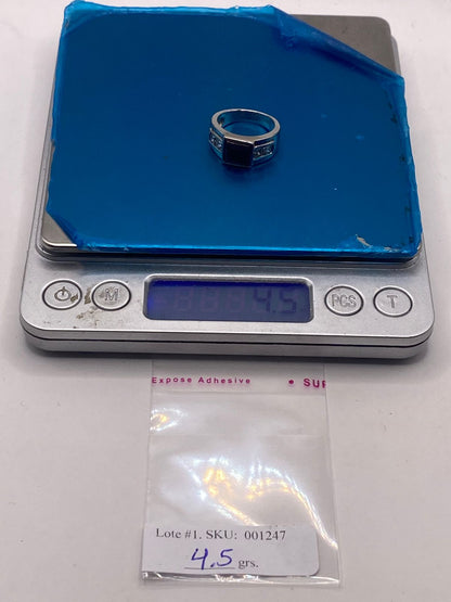 Anillo Clásico Ópalo Violeta-rosa & Zirconias Diamante Plata 925, peso en gramos (báscula)