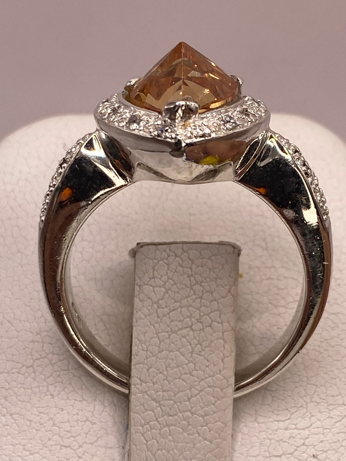 Anillo Corazón de Plata 925 con Zirconia, sello de autenticidad Plata Ley .925