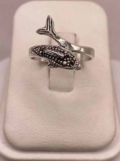 Anillo Delfín con Marquesitas en Plata Ley 925 — imagen 9