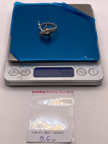 Anillo Delfín con Marquesitas en Plata Ley 925, peso en gramos (báscula)