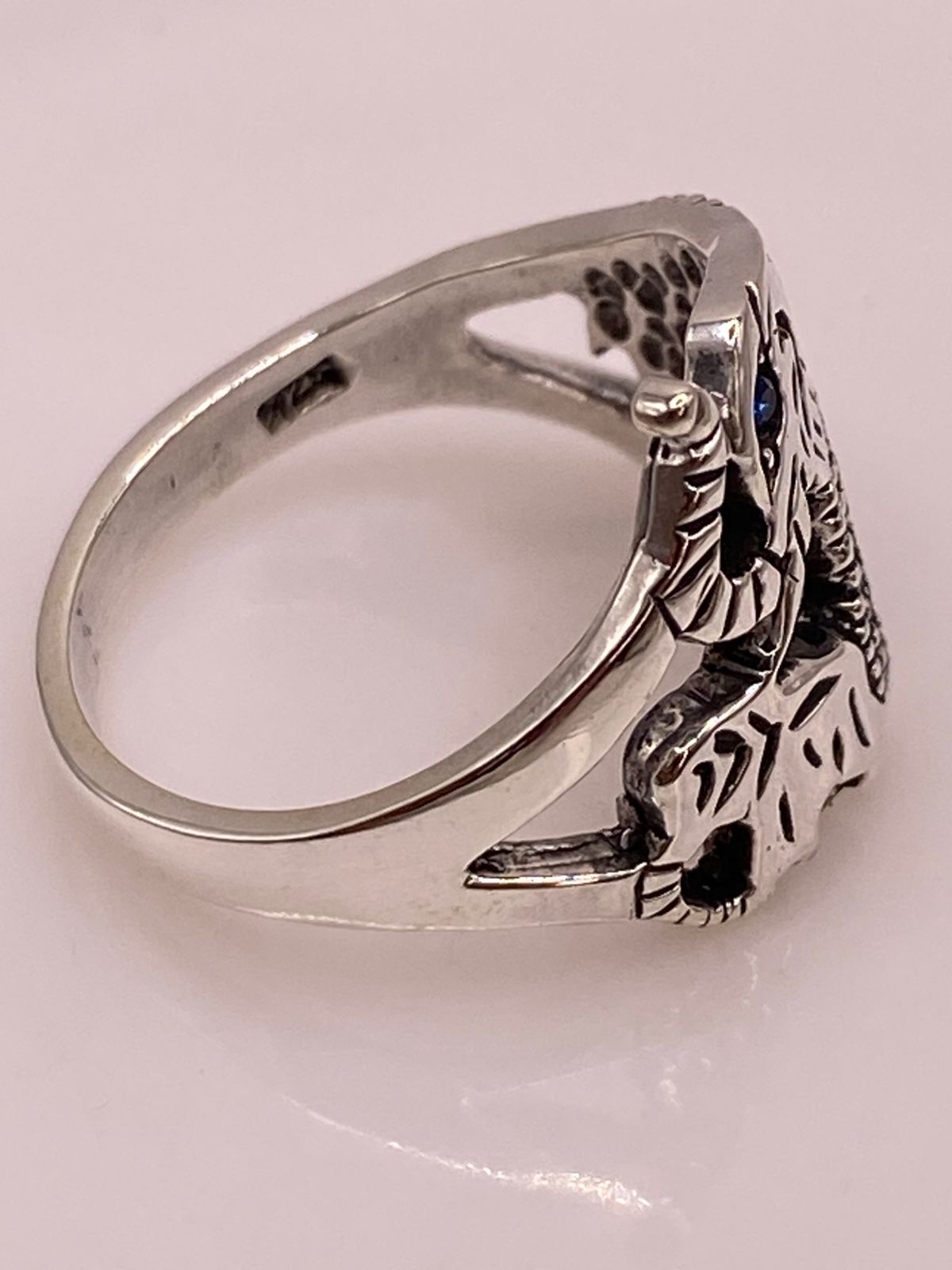 Anillo Elefante Vintage con Marquesitas en Plata Ley 925, sello de autenticidad Plata Ley .925