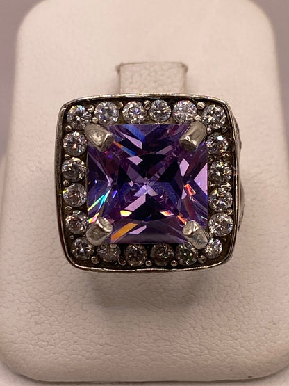 Anillo de Plata 925 Zirconia Morada Halo — Solitario Artesanal Taxco — detalle de acabado