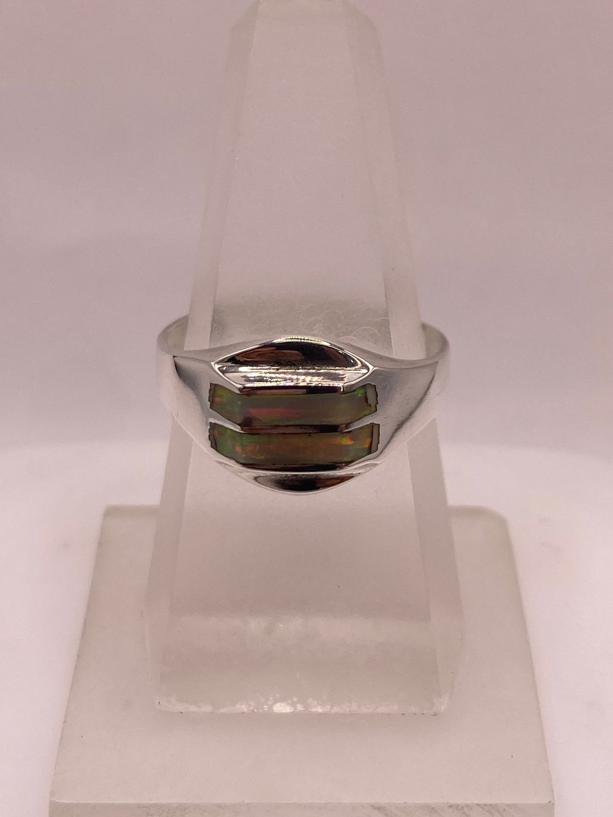 Anillo Envolvente de Plata Ley 925 con Ópalo de Fuego, sello de autenticidad Plata Ley .925