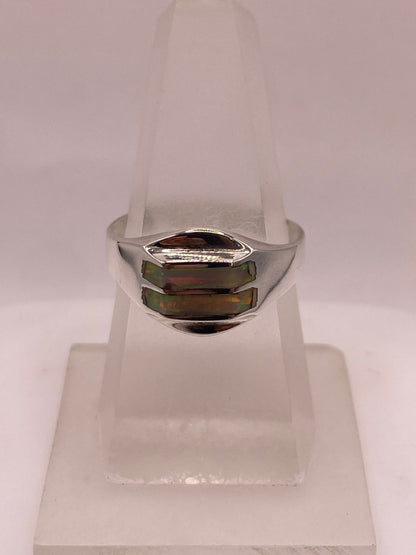 Anillo Envolvente de Plata Ley 925 con Ópalo de Fuego, sello de autenticidad Plata Ley .925