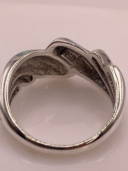 Anillo Envolvente de Plata Ley 950 con Ópalo de Fuego, sello de autenticidad Plata Ley .925
