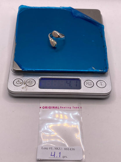Anillo Envolvente de Plata Ley 950 con Ópalo de Fuego Tornasol, peso en gramos (báscula)