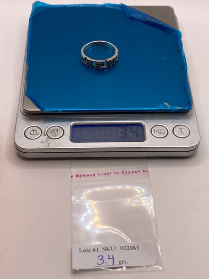 Anillo Greca Geométrico con Marquesitas en Plata Ley 925, peso en gramos (báscula)